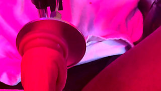 Trans woman alone with sex machine
