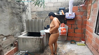 I See My Neighbor Who Has a Big Ass While Her Husband Is Not at Home. I Hope He Doesn't Find Out That I'm Looking at His Wife.