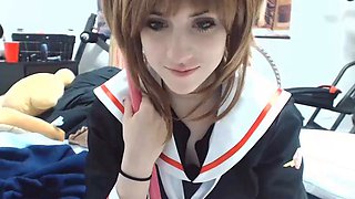 Amateur redhead poses and masturbates with toys