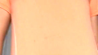 Dripping Sweat in Tight Orange Leggings