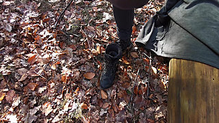 Slapping Vagina and Tits in the Woods