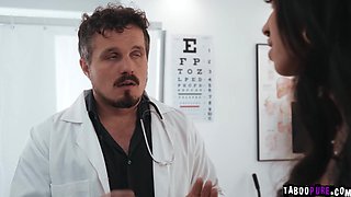 Tattooed Wife Fucks Doc for Creampie