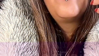 Chainsmoking Queen in Fur: BBW MILF Green Eyes, Red Nails, Lips & Ignoring You