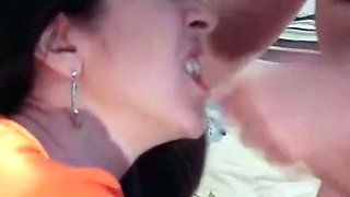 Mature German Housegirl Jessy's Cum-Swallowing Close-Up