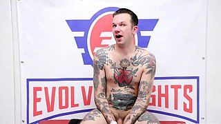 Stockinged strapon femdom fetish babe sucks on dick in hd