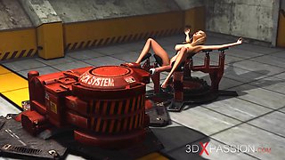 Screw system in area 51. woman android screws hard a sexy blonda