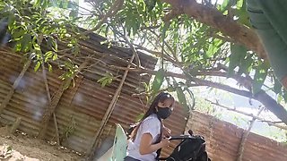 Innocent 18 Year Old Student Picking Mangoes Gets Creampied By Old Farmers Outdoors