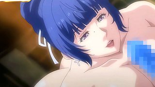 Tender maid guides shy virgin boy into a steamy bath