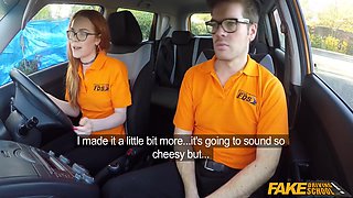 Fake Driving Instructor Fucks His Cute Ginger Teen 18+ Student 18+ In The Car And Gives Her A Creampie