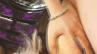 Fetish Babes Scene-4_threesome Between Busty Beauties in Latex Lingerie Fucking in a BDSM Cave