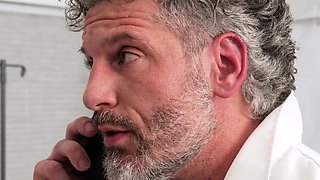 Naughty teens gang up on cock in after school foursome