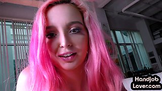 Cumhungry petite pussyjerking her man