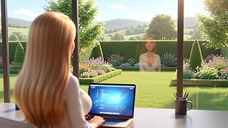 Elegant Blonde Boss Enjoys Pool with Young Gardener While Husband Away (ai Generated)