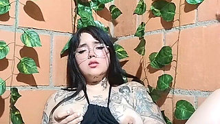 Cali Alone at Home Masturbates Until She Gets Her Milk Out of Her Fat Vagina