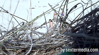 Beach Girl Barbetta Gets Naked in the Bushes