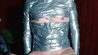 Hardcore Corporal Punishment with Upper Leg Caning and CBT While in Tape Bondage