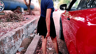 Roadside Tease and Squirt Near Stranger