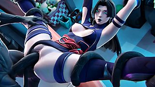 Psylocke Gets Pounded by Monster in Hardcore 3D Action