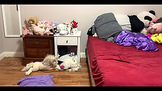 Step Daughter Gets Tied up by Big Cock Step Dad and Used, She Gets Eaten and Throated and Fucked