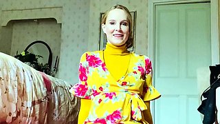 Cumshot amateur MILF suck and jerks dude in the bedroom