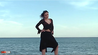 Krystal Wallas: Lovely Petite Mtis Krystal Doing a Hot Striptease in the Rocks