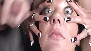 Mature Blonde MILF Drenched in Thick Cum During Messy Oral