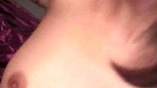 Skinny Asian teen with big boobs and hairy pussy fucked by stepdad and friend