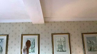 Slutty amateur blonde smoking and jerking dick