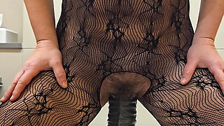 Amateur Wife Riding a Huge Dildo and Squirting