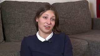 Sexy German brown-haired with tats enjoys heavy fingering