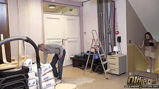 Innocent Victoria Benz and Benz - old man fuck trailer - Oldje