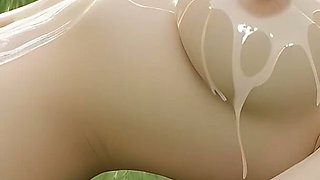 Beautiful Nude Woman with Honey Brown Hair Gentle Clit Circles by Stream