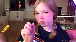 Russian Teen Schoolgirl Yuiwoo Gently Sucks Big Cock & Swallows Cum POV