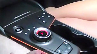 Hand Job Makes Him Cum All Over Himself in the Car
