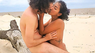 Wild Hope Fucks Sea Goddess on Desert Beach - Teen Brunette Latina Big Ass Rough Sex