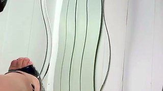 Sexy feet in the mirror high heels feet play