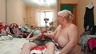 Zona901 MILF Friend Jerks My Dick With Oil Handjob Cumshot