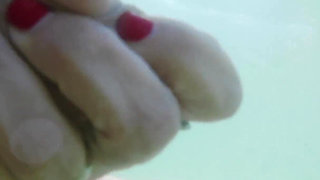 We Got Caught! My Teacher Handjobs My Cock Underwater on Nude Beach