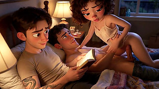 My cuckold loves reading at night and neglects to give me attention, so my boyfriend comes over to sleep with me (AI generated)