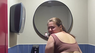 pawg public bathroom masturbation