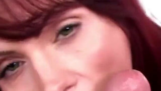 Sweet redhead Milf Gi Jen POV deepthroat and swallow