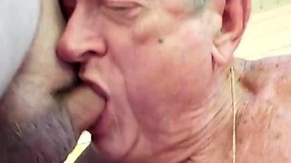 Dentured Gay Blowjob - Sucking and Enjoying It