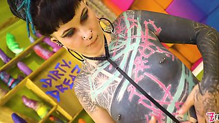 Punk Couple Passion Sloppy Deepthroat Warm Up to Hard Missionary & Spanked Ass Doggy Pound