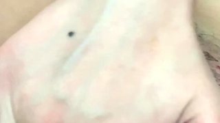 Amateur young teen solo masturbation on her livingroom