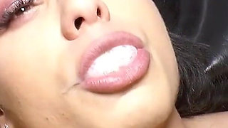Horny Latina teen Mira Cuckold with girlfriend in bukkake session