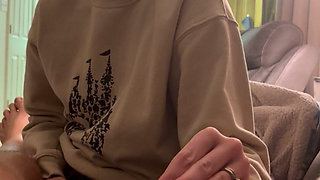 MILF Helps Neighbor Relax with a Handjob