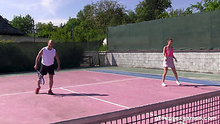 Horny Mixed Double Tennis Match