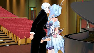 Odette lovely ballet Dancer give a deep throat to her pianist - Genshin Influence - Total & Point of view version on Sheer & PTRN: Fantasyking3