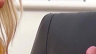 Hot blonde milf Amber Jane gets a visit from her step brother with a big cock
