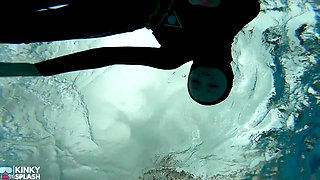Wetsuit Bondage Mermaid Slippery Pool Kink with Fins, Rope & Deep Diving